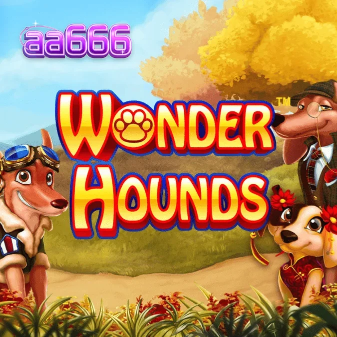 Tampilan visual slot Wonder Hounds dengan tema anjing yang ceria